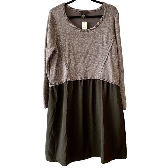 LANE BRYANT Metallic Knit Long Sleeve Lightweight Bottom Party Dress 18/20 NWT - Picture 1 of 9